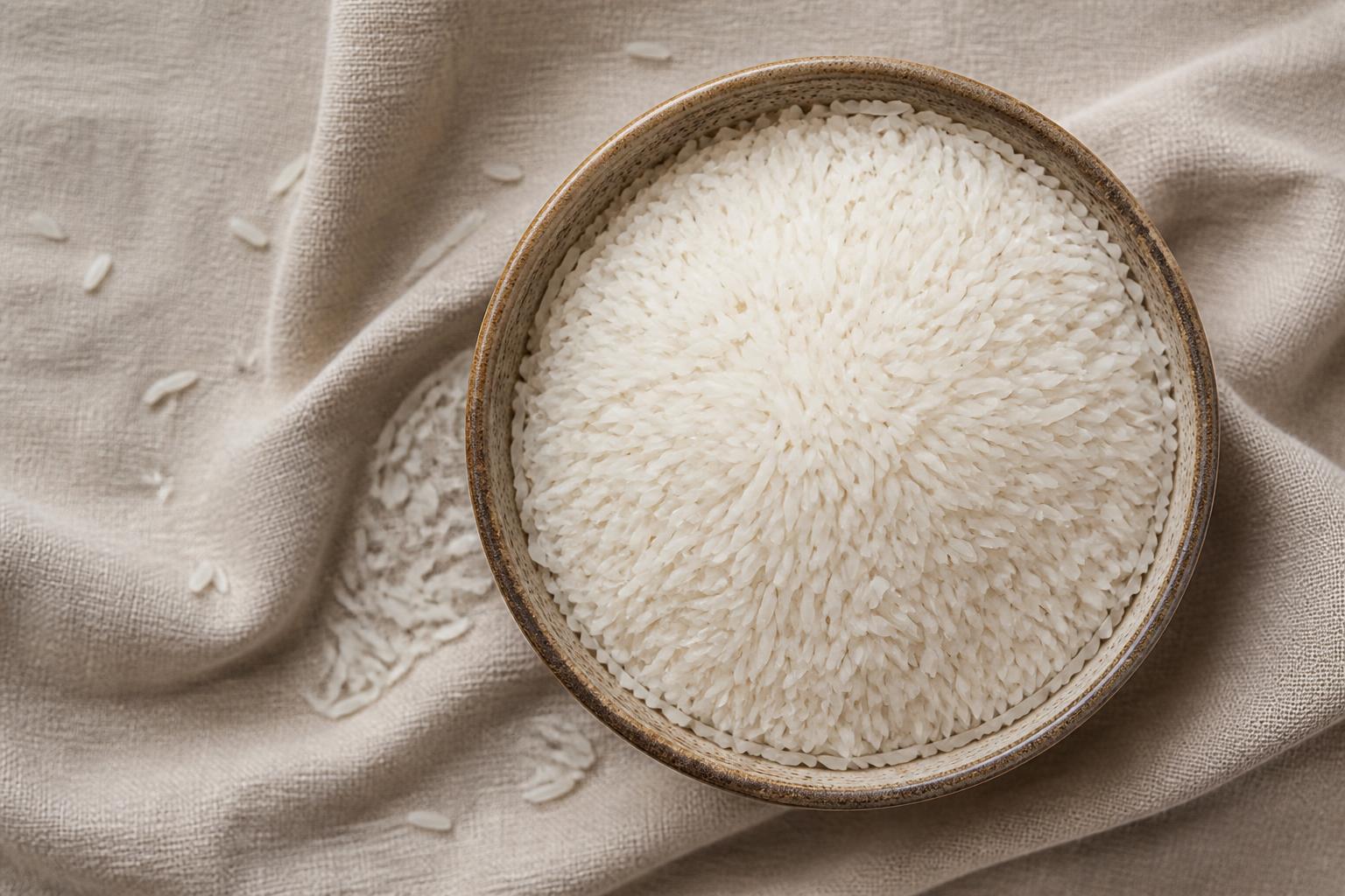 Premium rice in a bowl